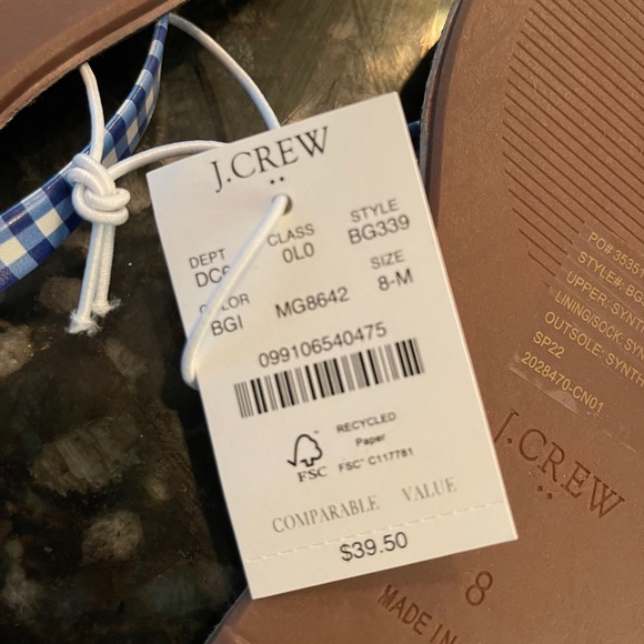 Flip Flops J.Crew Brand New Blue size 8-9 - Picture 6 of 7